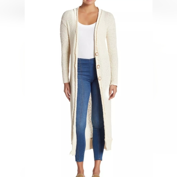 Free People Cream Long Cardigan - Picture 5 of 16